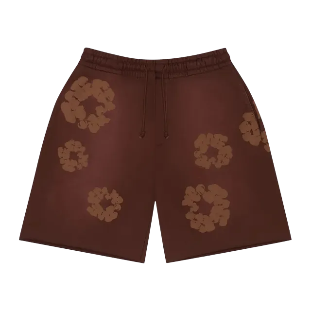 Denim Tears Mono Cotton Wreath Sweatshirt Shorts Brown — Authentic Shorts at CLZTURE