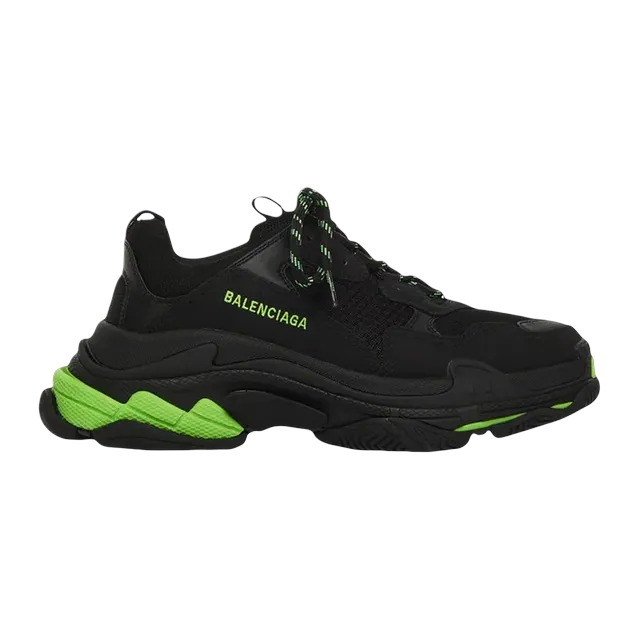 Balenciaga Triple S Black Flou Green — Authentic Shoes & Footwear at CLZTURE