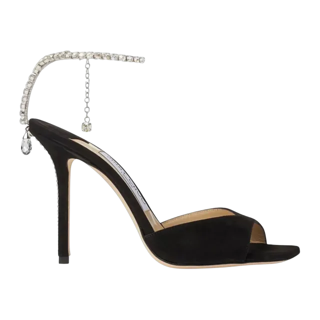 Jimmy Choo Saeda Sandal 100Mm Black — Authentic Shoes & Footwear at CLZTURE