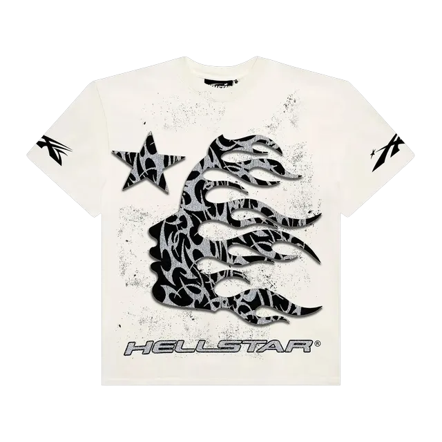 Hellstar Thorn Glitter T-Shirt White — Authentic T-Shirts at CLZTURE