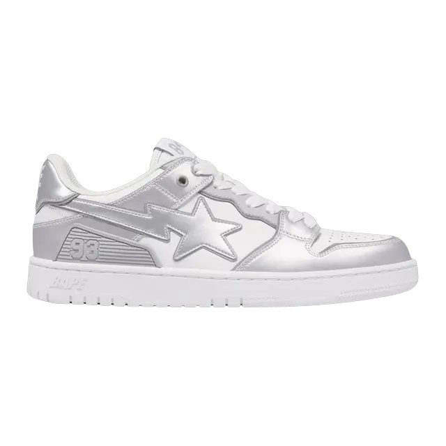 BAPE Sk8 Sta #4 Silver White — Authentic Shoes & Footwear at CLZTURE