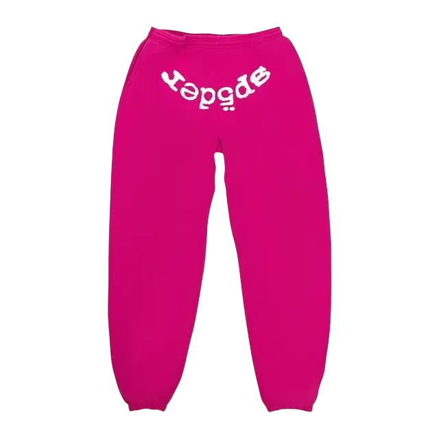 Sp5der Legacy Sweatpant Pink/White — Authentic Pants & Trousers at CLZTURE
