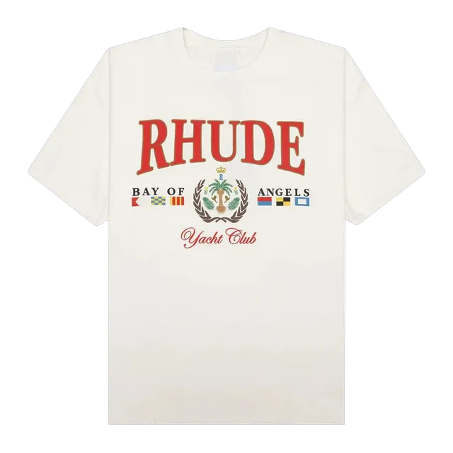 Rhude Bay Of Angels Yacht T-Shirt Vintage White — Authentic T-Shirts at CLZTURE
