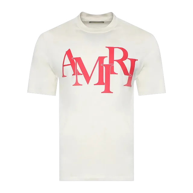 Amiri Staggered T-Shirt Birch — Authentic T-Shirts at CLZTURE