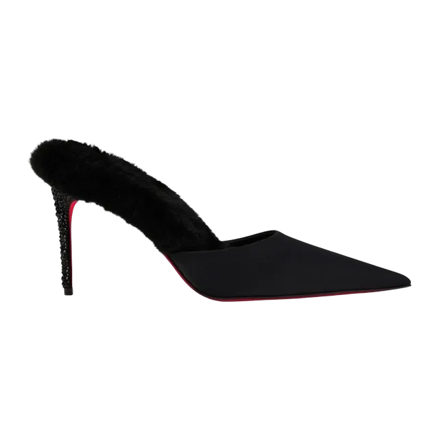 Christian Louboutin Km Fur 85Mm Black — Authentic Shoes & Footwear at CLZTURE