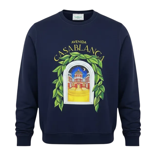 Casablanca Avenida Sweatshirt Blue — Authentic Hoodies & Sweats at CLZTURE