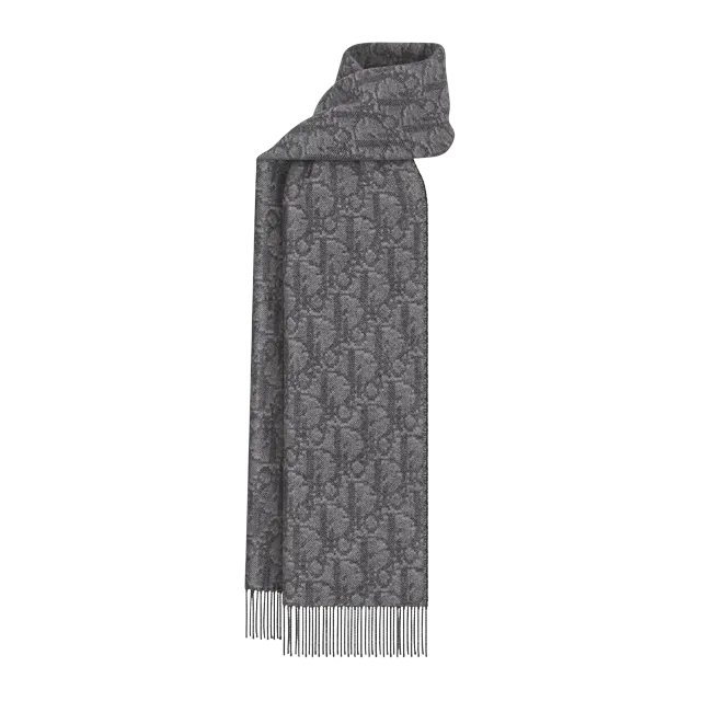 Dior Scarf Double Face Oblique Grey — Authentic Accessories at CLZTURE