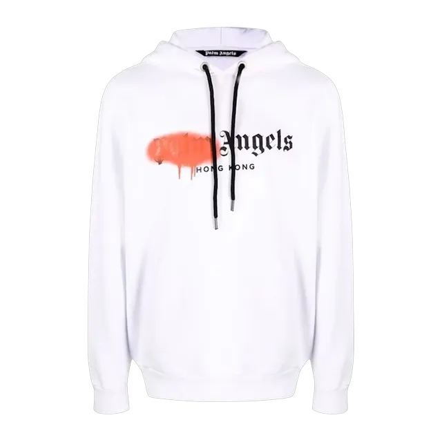 Palm Angels Hong Kong Sprayed Logo Hoodie Black — Authentic Palm Angels in stock at CLZTURE