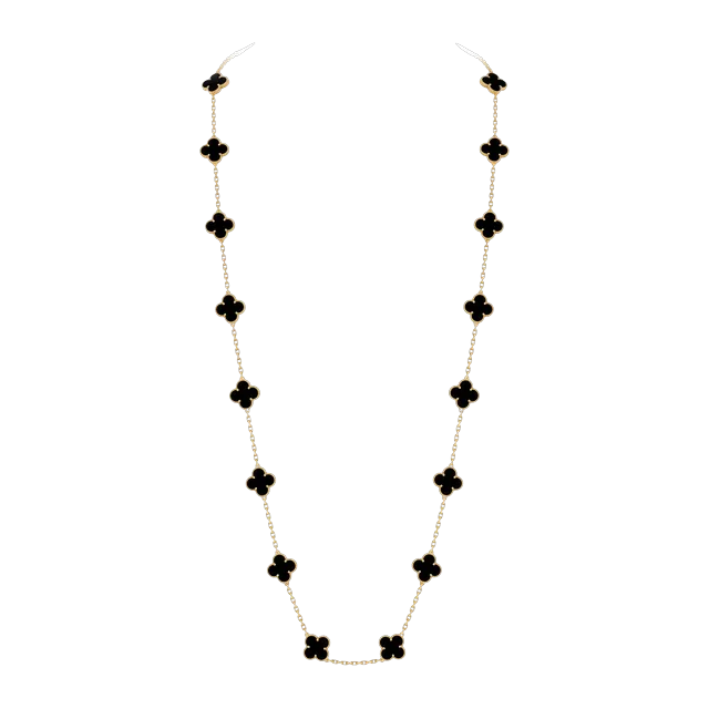 Van Cleef & Arpels Vintage Alhambra 20 Motifs Onyx Gold — Authentic Jewelry at CLZTURE