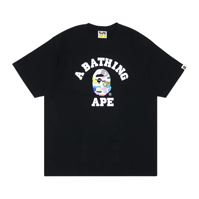 BAPE Multi Camo College T-Shirt Black — Authentic T-Shirts at CLZTURE