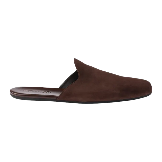 Prada Suede Mules Brown — Authentic Prada in stock at CLZTURE