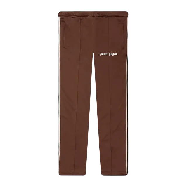 Palm Angels Thin Waist Slim Track Pants Brown/Off White — Authentic Pants & Trousers at CLZTURE