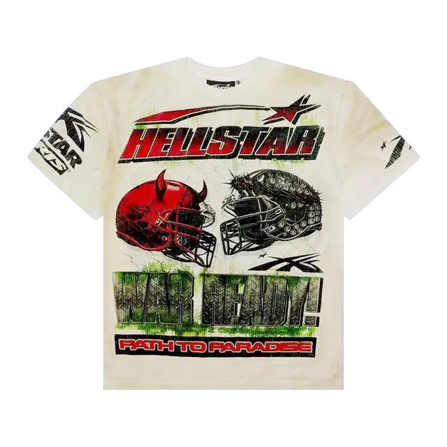Hellstar War Ready! T-Shirt Cream — Authentic Hellstar in stock at CLZTURE