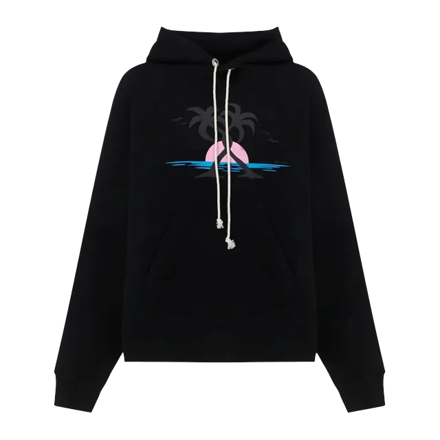 Palm Angels Hugging Palms Hoodie Black/Orange — Authentic Palm Angels in stock at CLZTURE
