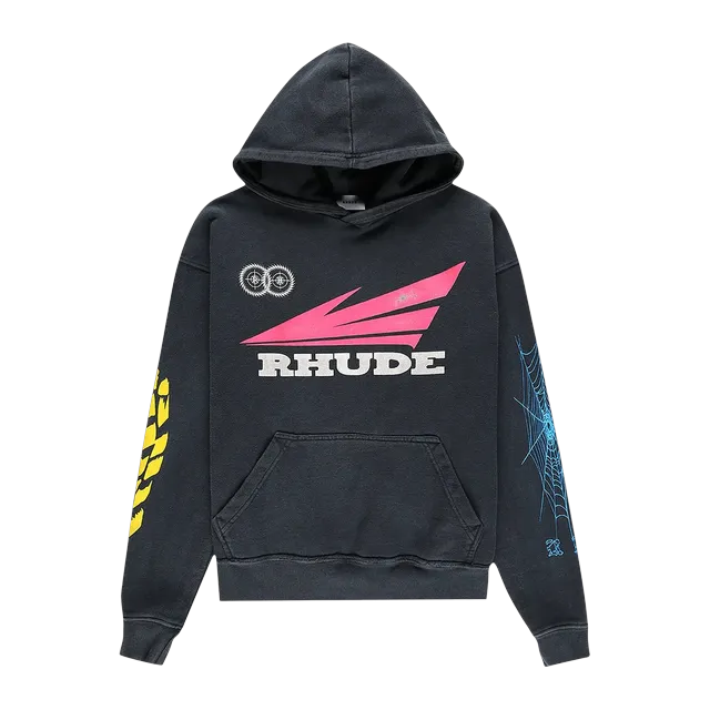 Rhude Rhonda 2 Decal Hoodie Black — Authentic Hoodies & Sweats at CLZTURE
