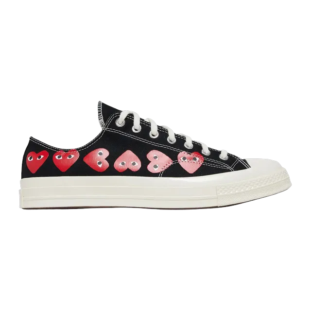 Converse Comme Des Garçons x Chuck 70 Low Multi Heart – Black — Authentic Shoes & Footwear at CLZTURE