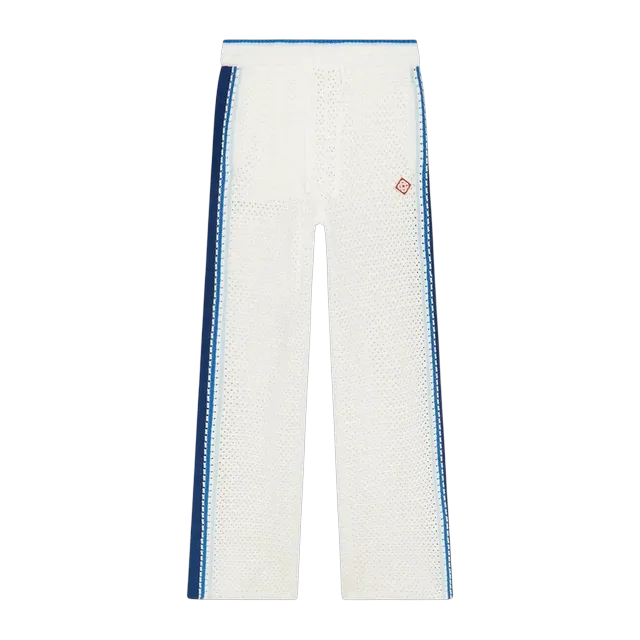 Casablanca Survêtement Mesh à Rayures Blanches Et Bleues White — Authentic Pants & Trousers at CLZTURE