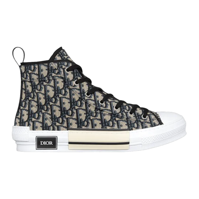 Dior Sneakers B23 Haute Oblique Black Beige — Authentic Shoes & Footwear at CLZTURE