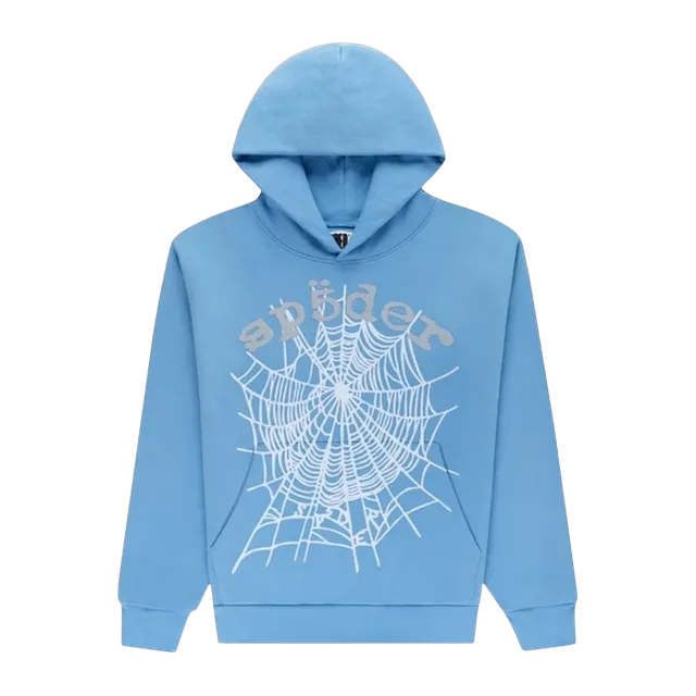 Sp5der Og Web V2 Hoodie Dusty Blue — Authentic Hoodies & Sweats at CLZTURE