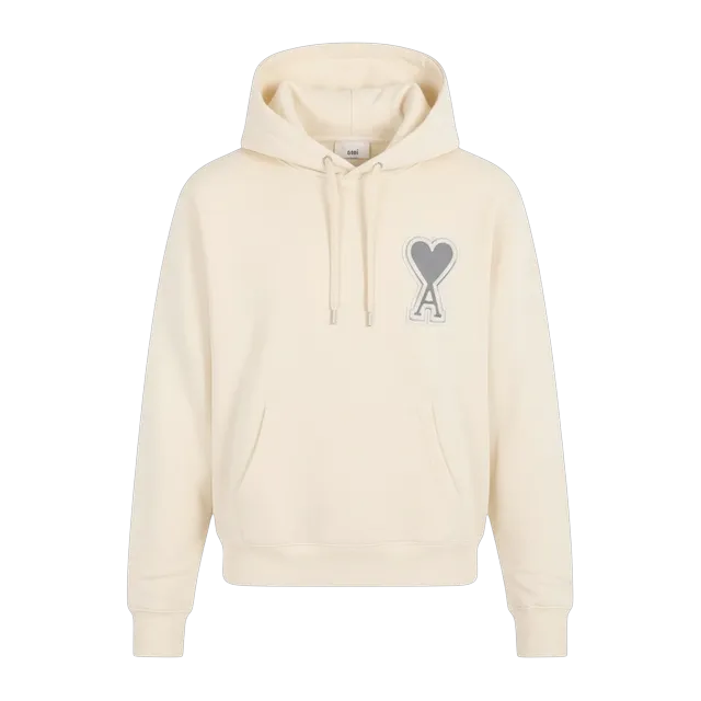AMI Paris Big Logo Hooded Beige — Authentic Hoodies & Sweats at CLZTURE