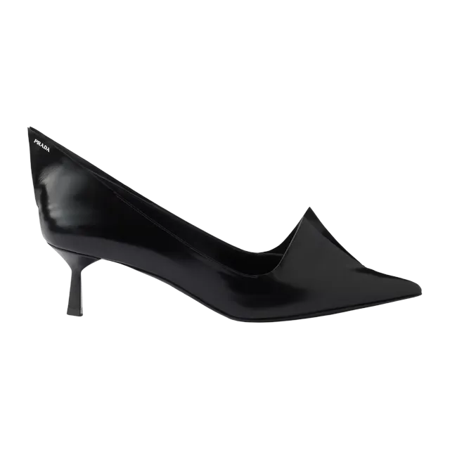 Prada Brushed Leather Pumps 55Mm Black — Authentic Shoes & Footwear at CLZTURE