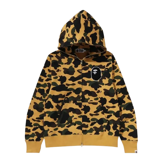 BAPE 1St Camo Full Zip Hoodie Yellow — Authentic Hoodies & Sweats at CLZTURE