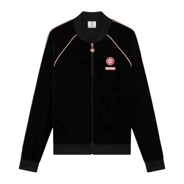 Casablanca Survêtement Dégradée Velours à Passepoil Black — Authentic Jackets & Outerwear at CLZTURE