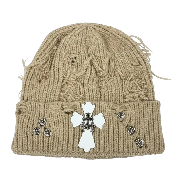 Chrome Hearts Beanie Logo Beige — Authentic at CLZTURE