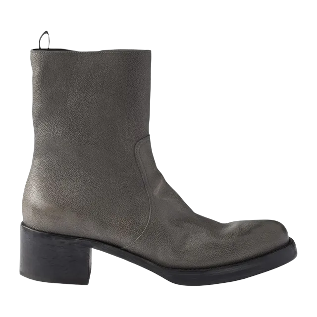 Prada Leather Booties Grey — Authentic Prada in stock at CLZTURE