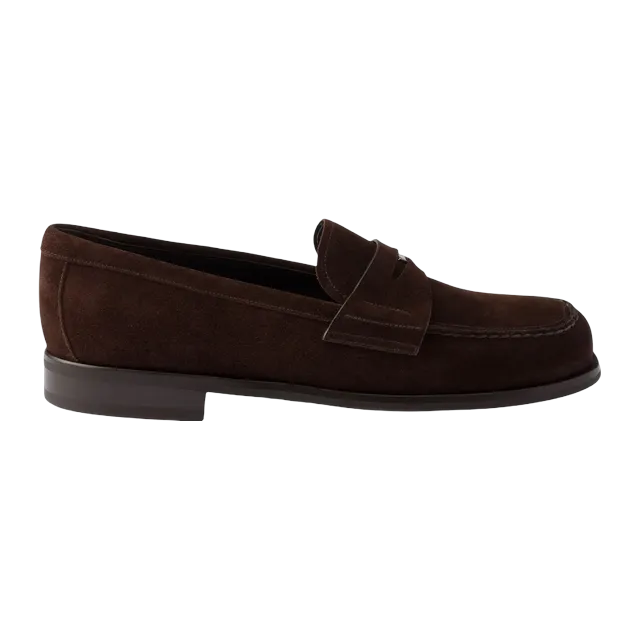 Prada Suede Loafers Brown — Authentic Prada in stock at CLZTURE