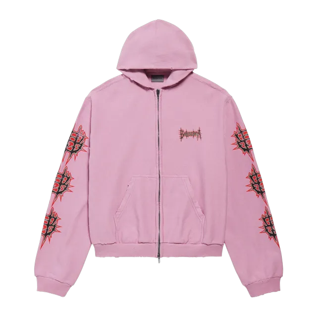 Hoodie Zippé Balenciaga Sacré Cœur Pink — Authentic Hoodies & Sweats at CLZTURE