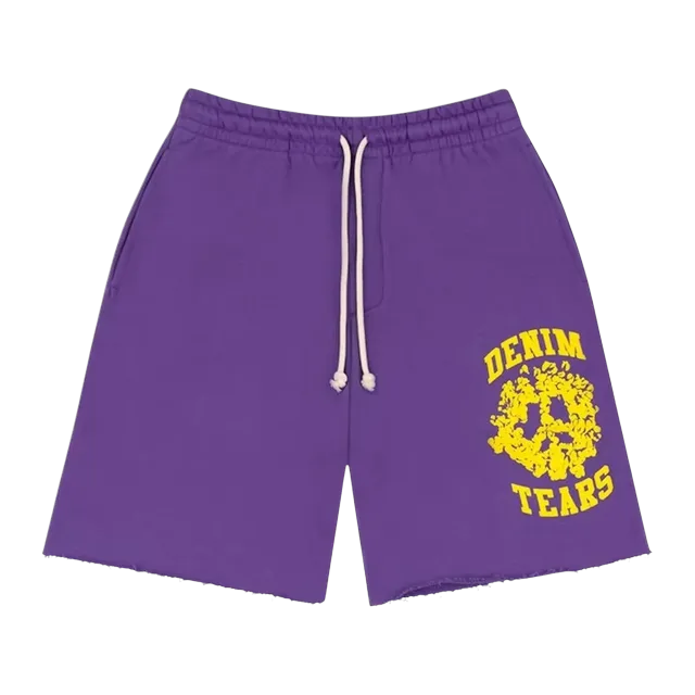 Denim Tears Denim University Sweatshirt Shorts Purple — Authentic Shorts at CLZTURE