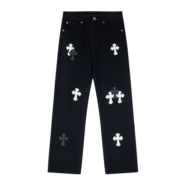 Chrome Hearts Cross Patch Chengdu Jeans Black White — Authentic Chrome Hearts in stock at CLZTURE