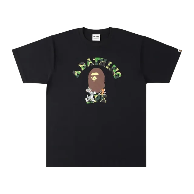 BAPE Tom & Jerry College T-Shirt Black — Authentic T-Shirts at CLZTURE