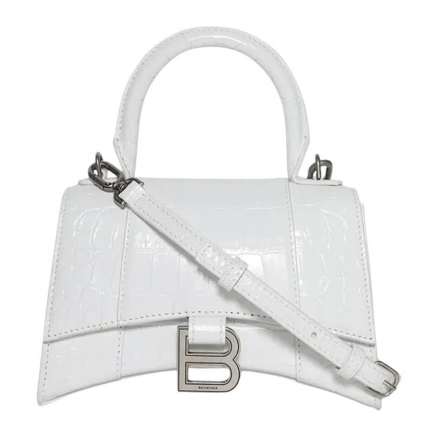 Balenciaga Hourglass Top Xs 19Cm Croco Optic White — Authentic Bags & Luggage at CLZTURE