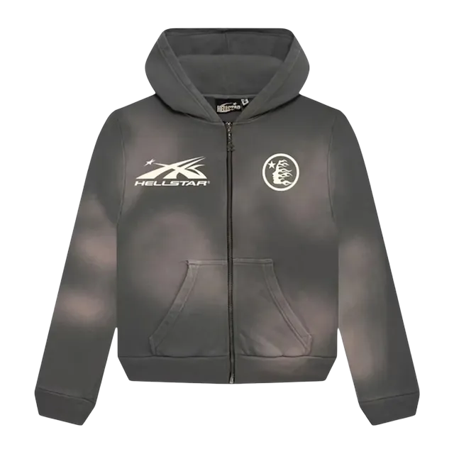Hellstar Sports Zip-Up Sweatshirt Grey — Authentic Hoodies & Sweats at CLZTURE