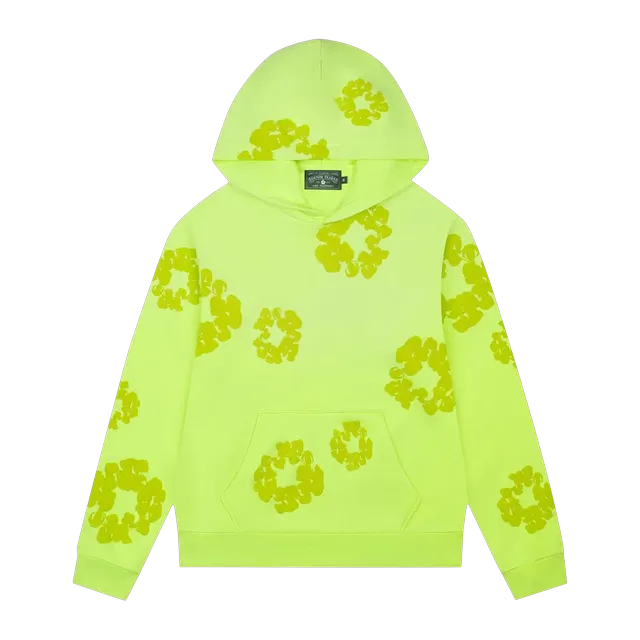Denim Tears Mono Cotton Wreath Hoodie Neon Green — Authentic Denim Tears in stock at CLZTURE