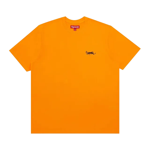 Supreme Washed Tag Shorts-Sleeve Top Orange — Authentic Supreme in stock at CLZTURE