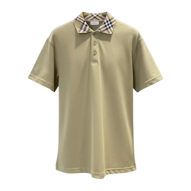 Burberry Polo Cotton Check Green — Authentic T-Shirts at CLZTURE
