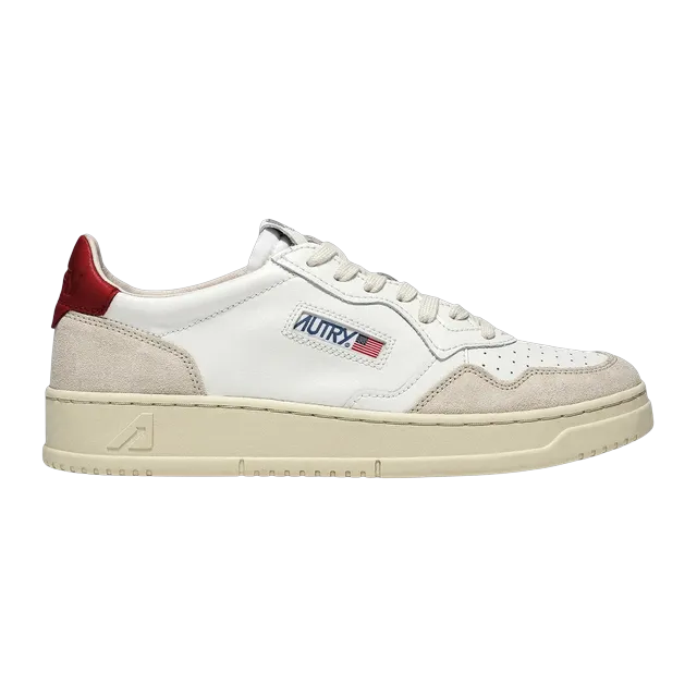 Autry Medalist Low White Red — Authentic Shoes & Footwear at CLZTURE
