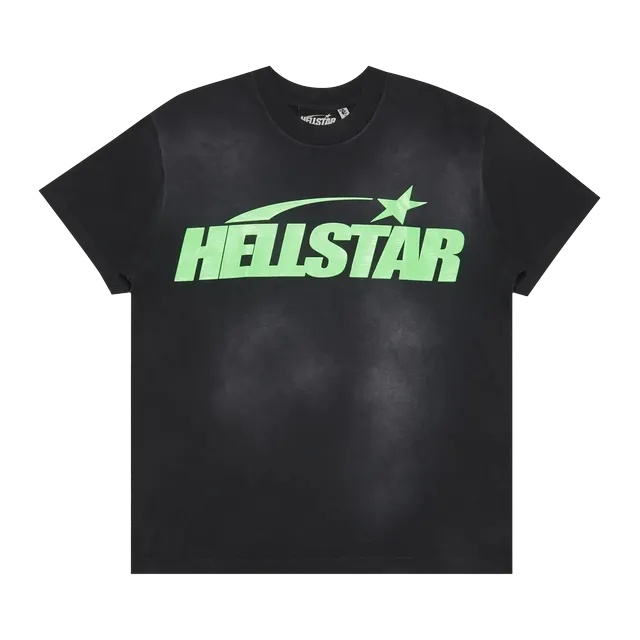 Hellstar Classic T-Shirt (Gel Print) Black/Green — Authentic T-Shirts at CLZTURE