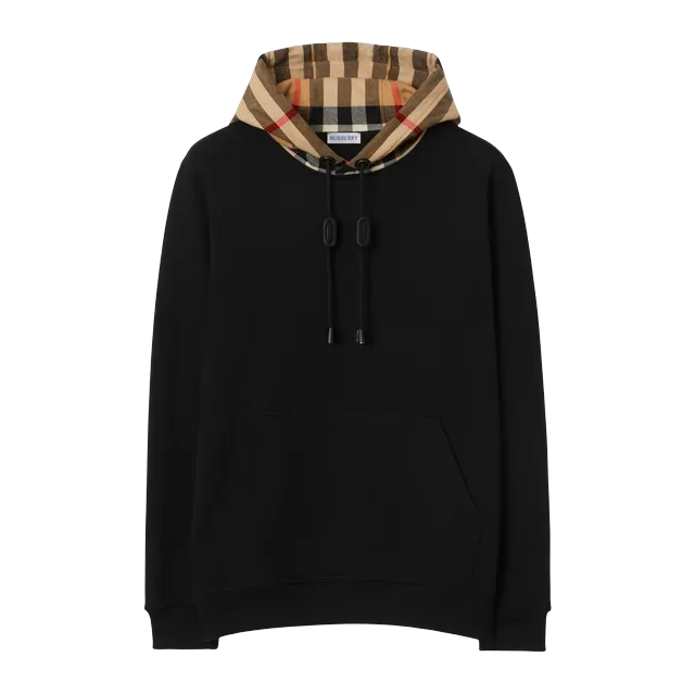 Burberry Hoodie Cotton à Capuche Check Black — Authentic at CLZTURE